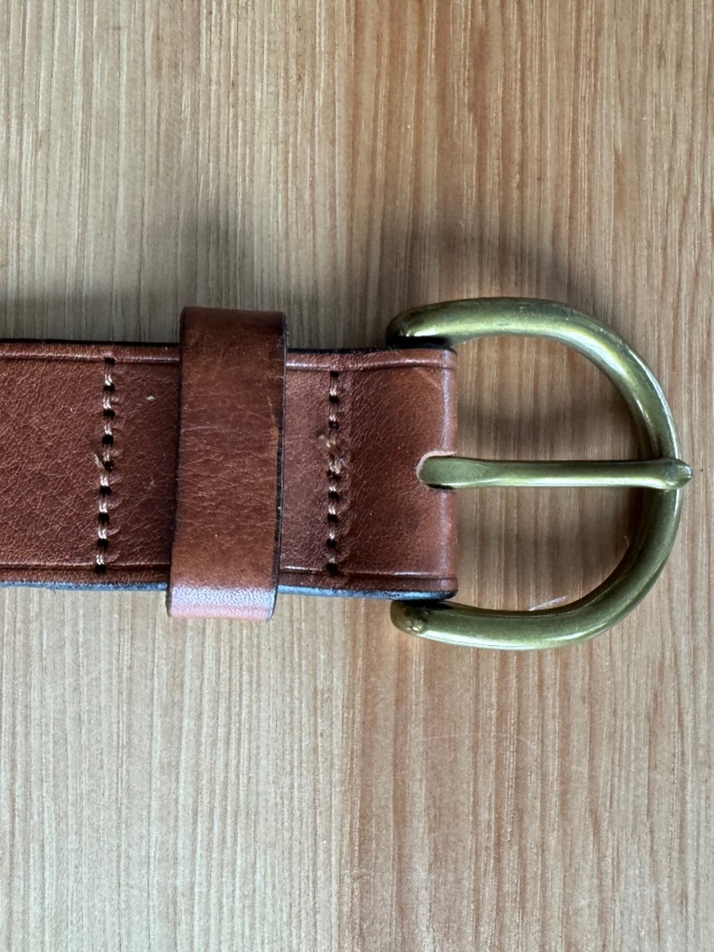 Madewell Medium Perfect Leather Belt in Pecan/Gold - Size XS - Picture 4 of 7